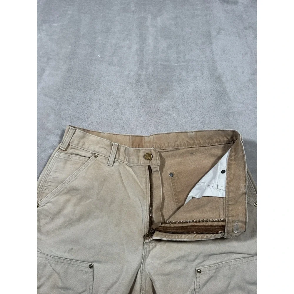 Vintage Carhartt B01 BRN Double Knee Pants Size 32x29 Fade Distress MADE IN USA